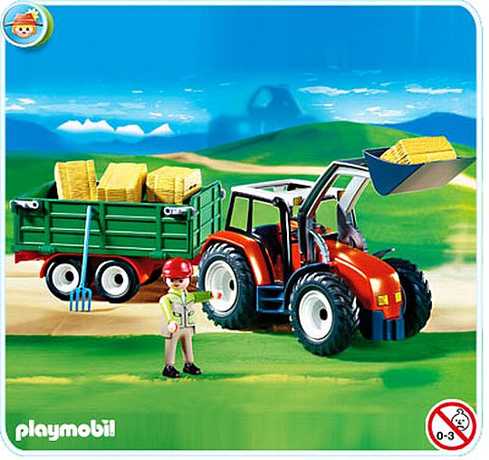 פליימוביל טרקטור עם נגרר Playmobil 4496