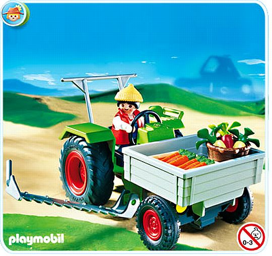פליימוביל טרקטור ועגלת פרחים פליימוביל 4497