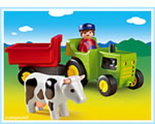 פליימוביל טרקטור ועגלה Playmobil 6715