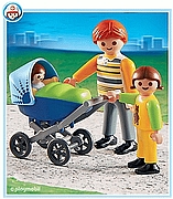 פליימוביל אבא ילדה ותינוק בעגלה Playmobil 4408
