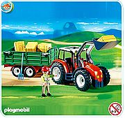 פליימוביל טרקטור עם נגרר Playmobil 4496